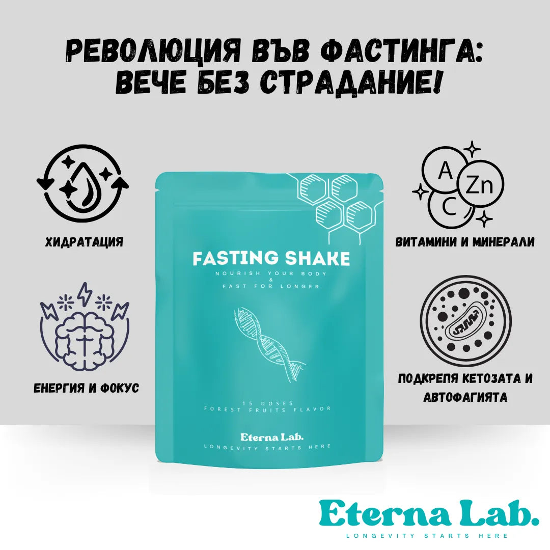 Fasting Shake от Eterna Lab — хидратация, витамини и минерали, енергия и фокус, подкрепа на кетозата и автофагията по време на фастинг