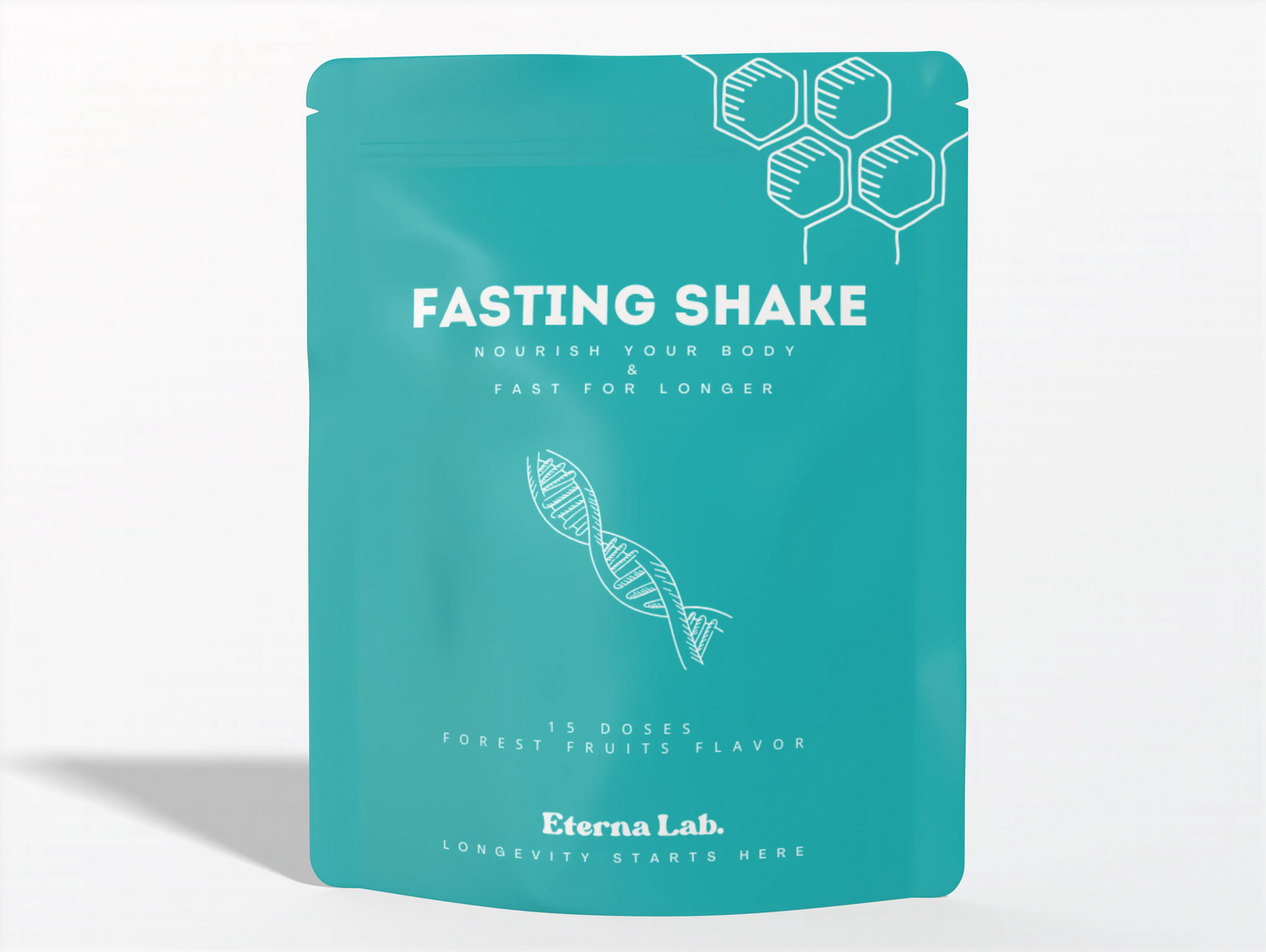 Fasting Shake от Eterna Lab — интерактивна опаковка със съставките на продукта